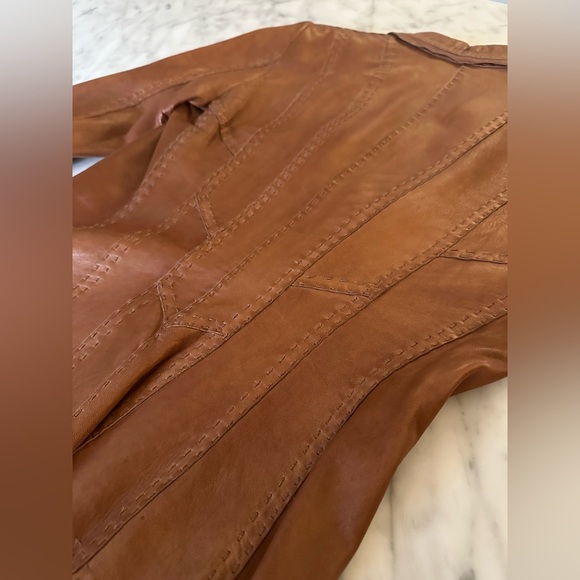 Gorgeous Elie Tahari Brown Leather blazer / Jacket - Women’s Size Small - Picture 5 of 16
